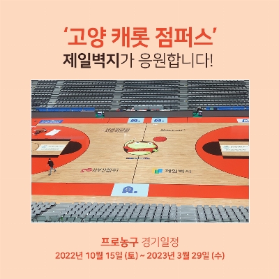 프로농구, ‘고양 캐롯 점퍼스’ 제일벽지가 응원합니다! 